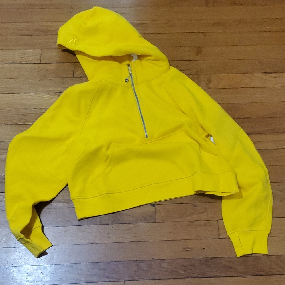 Bright Yellow Cropped Hoodie